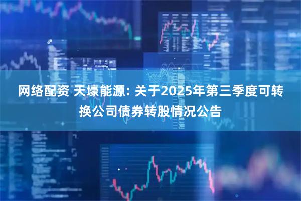 网络配资 天壕能源: 关于2025年第三季度可转换公司债券转股情况公告